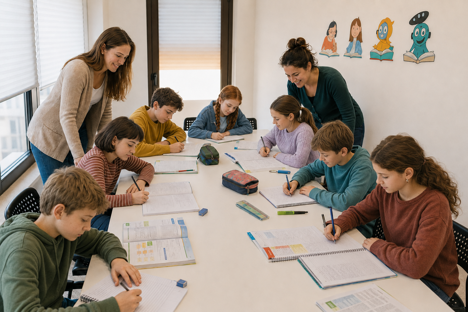 Studenti seguiti dai tutor durante un pomeriggio di studio